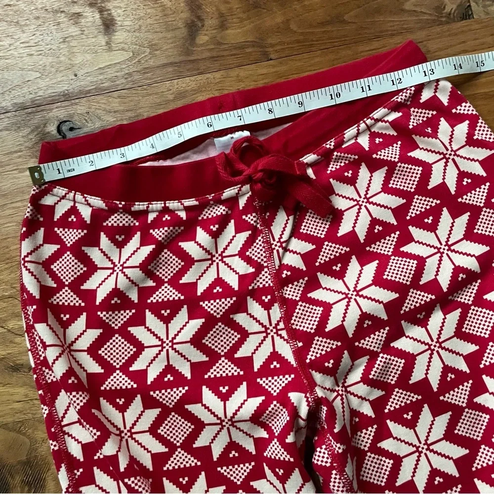 Hanna Andersson Holiday Snowflake Organic Cotton Long John Pajama Set S/M